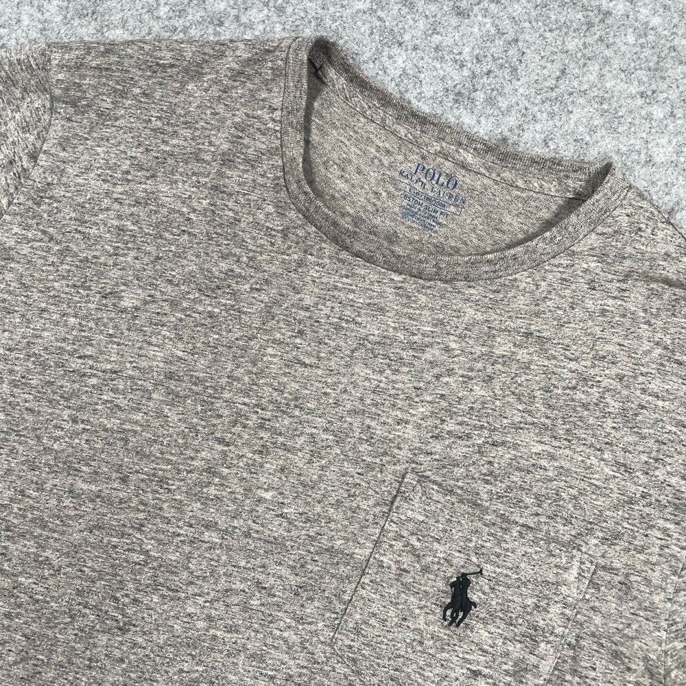 Polo Ralph Lauren Mens T-Shirt L Gray Custom Slim Fit Pocket Tee